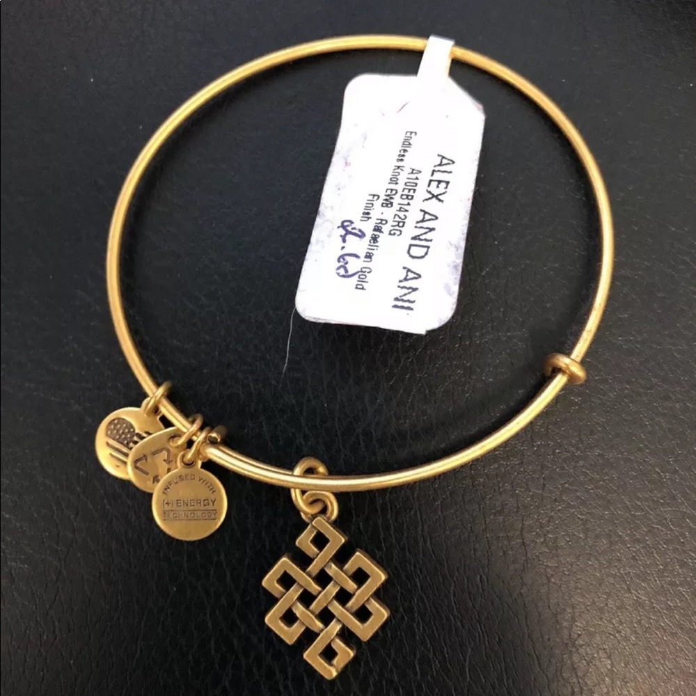 ALEX & ANI Rafaelian Gold Finish Endless Knot Bracelet NWT $49